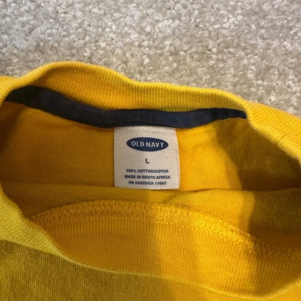 Kids Old Navy Yellow Long Sleeve‎ Motorcycle Graphic T Shirt Size L